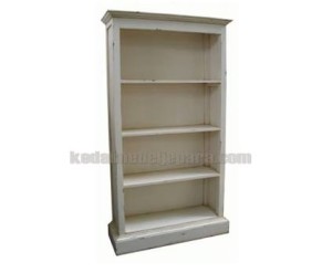 Almari Rak buku kayu minimalis.